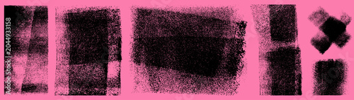 Obraz na płótnie Rolled ink stamp textures set