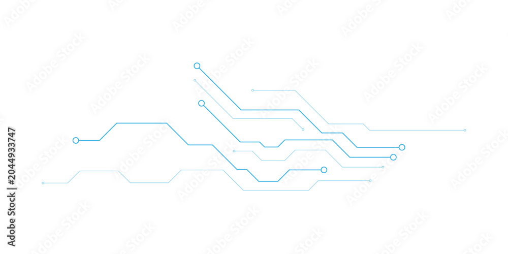 Obraz premium Abstract white blue digital technology futuristic circuit board background design. Technology dots lines connect network background.