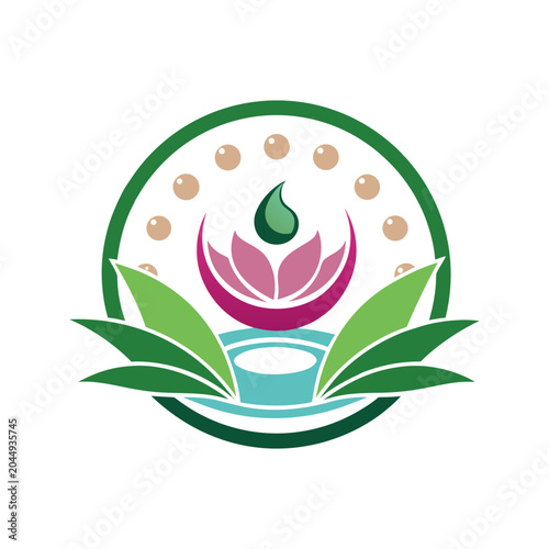 Floral Spa Vector Logo for Wellness Beauty and Organic Branding