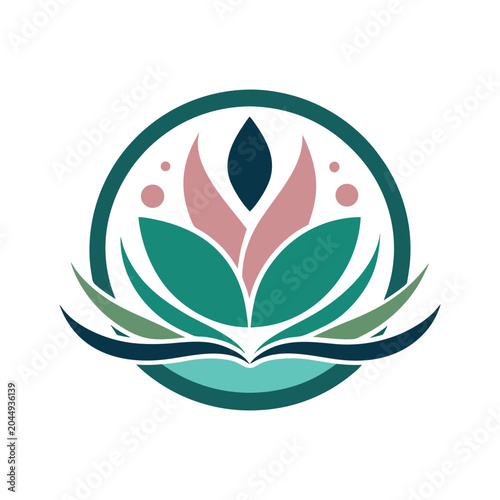 Floral Spa Vector Logo for Wellness Beauty and Organic Branding