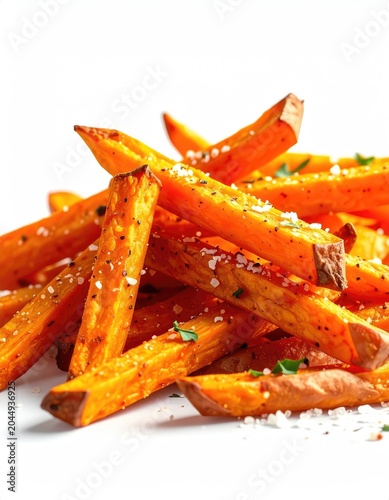 Golden-brown roasted vegetable sticks seasoned with salt and herbs