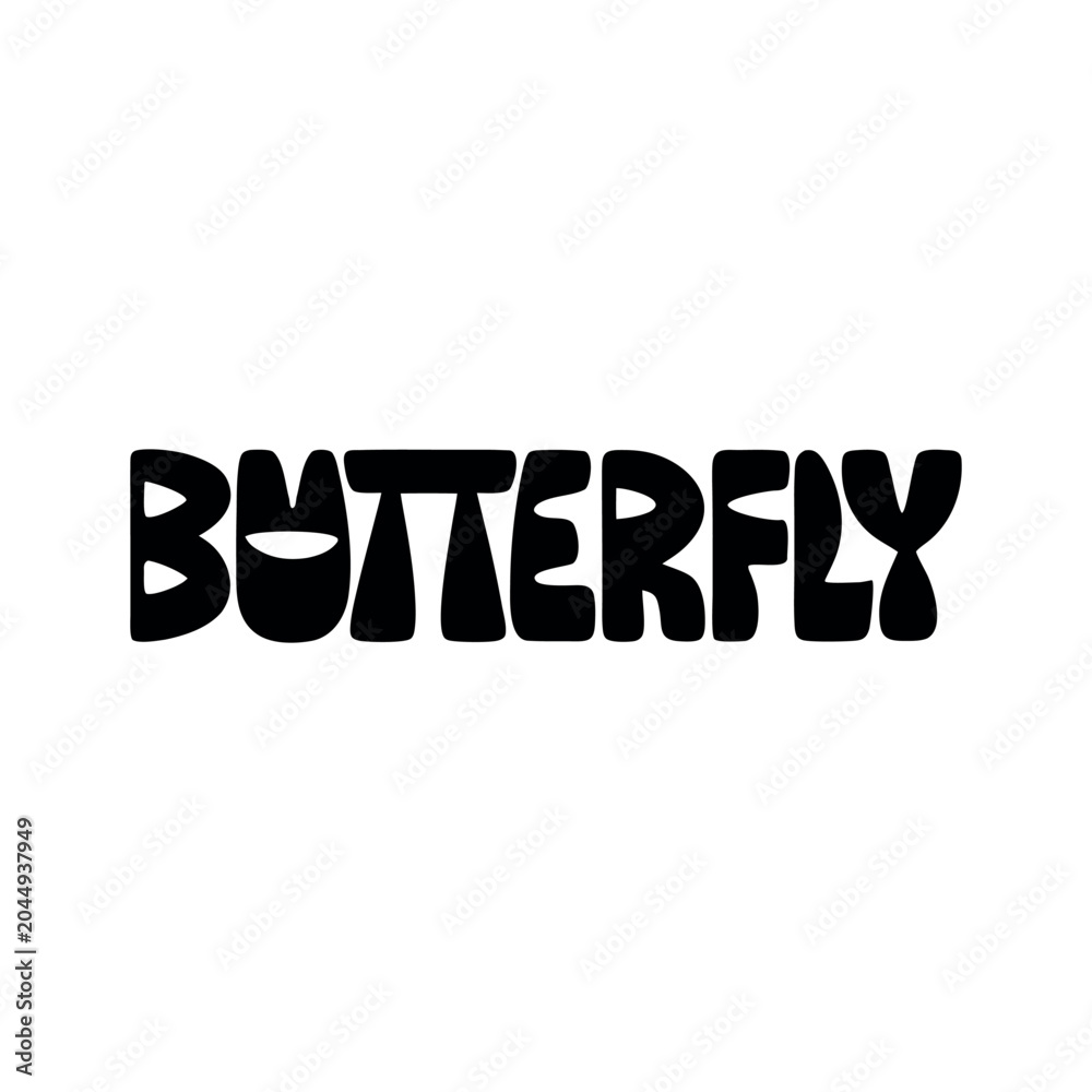 Obraz premium Butterfly Typography Vector Design for Creative Branding and Modern Logo