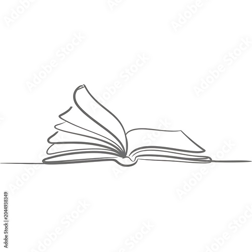 Open book with pages turning isolated on white background.