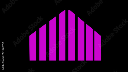 Abstract pink vertical stripes geometric pattern animation a minimal graphic