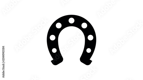 Lucky Horseshoe Icon Vector Illustration Good Fortune Symbol