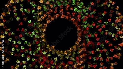 Abstract rotating autumnal leaf pattern motion graphic animated background