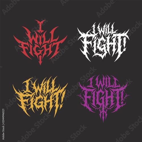 Bild auf Leinwand I Will Fight Metalcore Typography Artwork