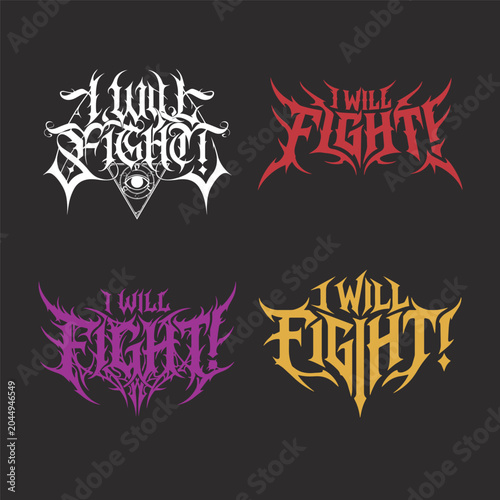 Fotografi I Will Fight Hardcore Typeface Artwork