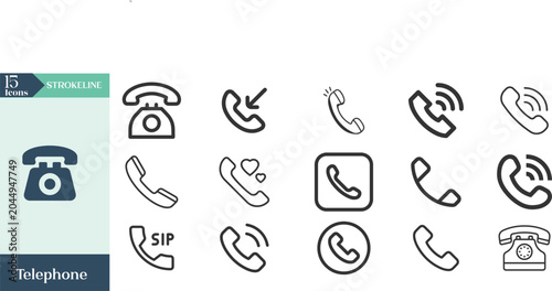 Bild auf Leinwand Telephone icon set