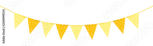 Yellow triangle birthday party decoration for happy birthday.