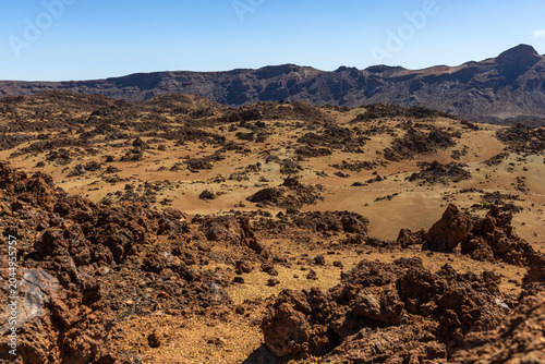 Panoramic Volcanic Landscape Near Mount Teide Tenerife