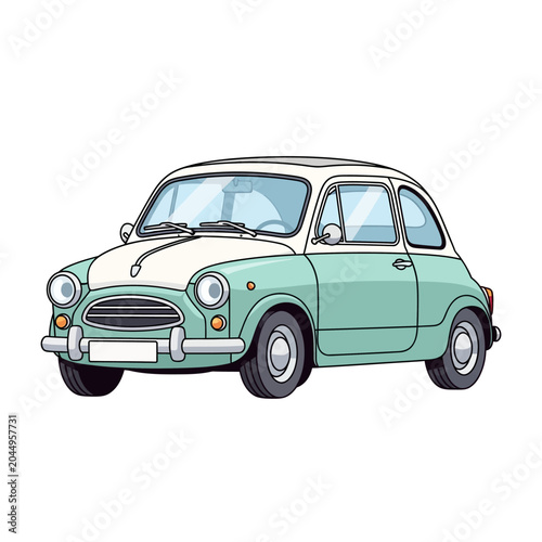 Classic Retro Car Illustration - Vintage Automobile