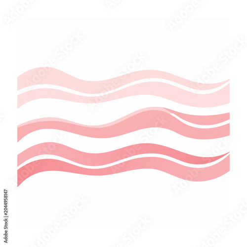Stylized bacon strip with pink and white stripes