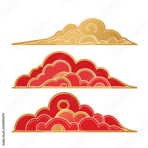 Traditional Asian Clouds Vector Art