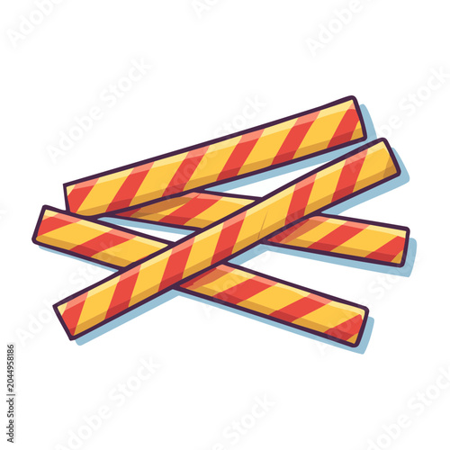 Yellow and red striped bars illustration