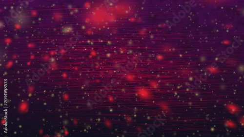 Abstract background with glowing bokeh lights and digital lines in red and purple tones. Perfect for digital art and technology themes.