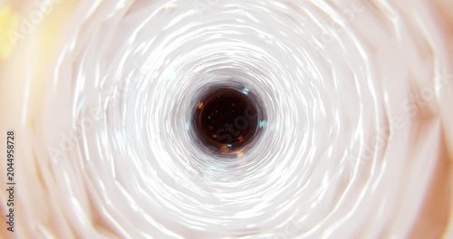 White milk tunnel gyrating. Loop