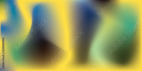 Abstract Colorful Gradient Background with Yellow, Blue and Green Blurred Shapes.