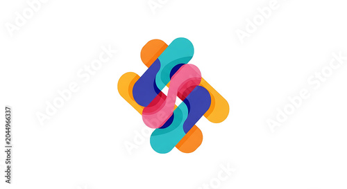 Colorful Interconnected Circles Design Element.