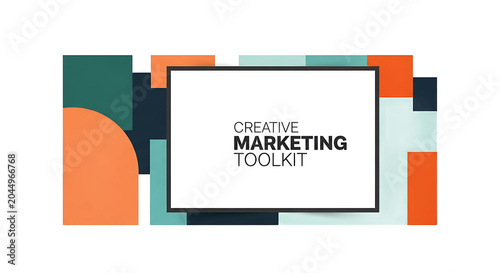 Marketing toolkit colorful graphic design.