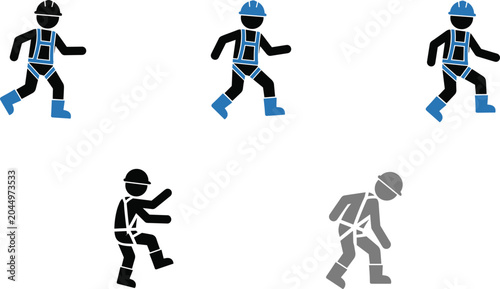 Cuadro en lienzo Industrial Construction Safety Harness Vector Icon Set Featuring High Altitude W