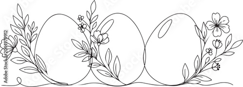 Elegant floral monogram with two intertwined letters and flowers