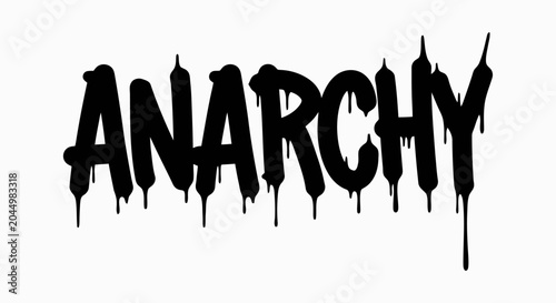 Fotografia Bold Anarchy Symbolism in Black Graffiti Style.