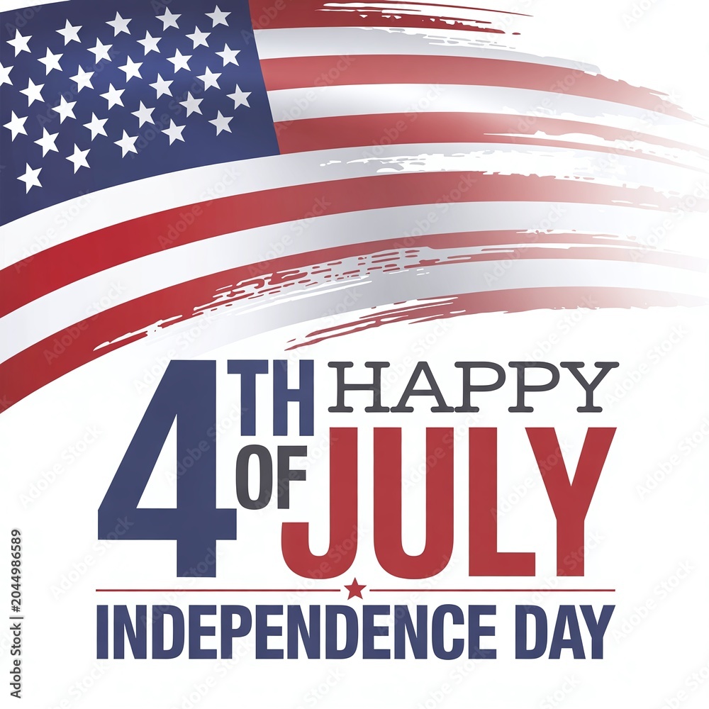 Fototapeta premium Happy 4th of July Independence Day Patriotic American Flag Background Banner Graphic