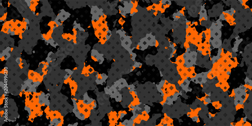 Foto Camouflage texture seamless pattern with grid