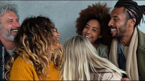 Diverse Group of Friends Laughing Together.