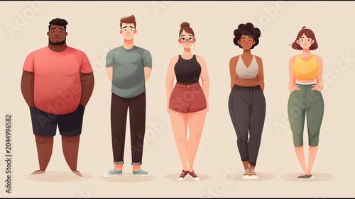 Diverse Group of People in Athletic Wear Posing Confidently.