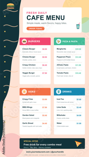 Food Menu Design Vector Template