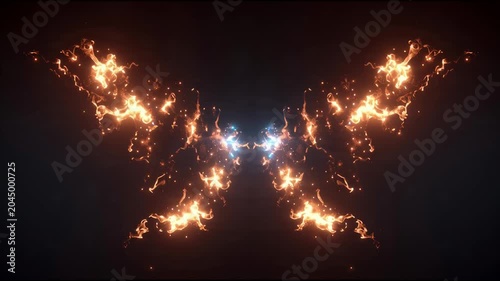Fiery Butterfly Wings Abstract Motion Background.