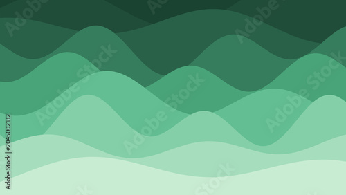 Canvas Print Abstract background of layered green waves
