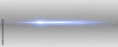 Anamorphicflare blue glow horizontal streak png overlay, on transparent background