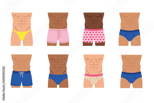 Foto Men underwear and swimwear vector illustration set