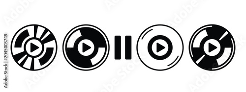 Foto Music player icon vector set