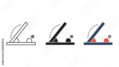 Tableau sur toile Angle measurement vector illustration set with geometric protractor icons