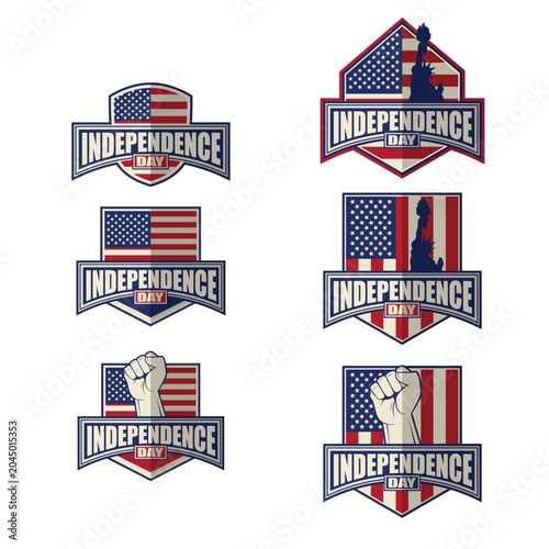 USA Independence Day Logo Set – Patriotic Badge & Emblem Vector Collection