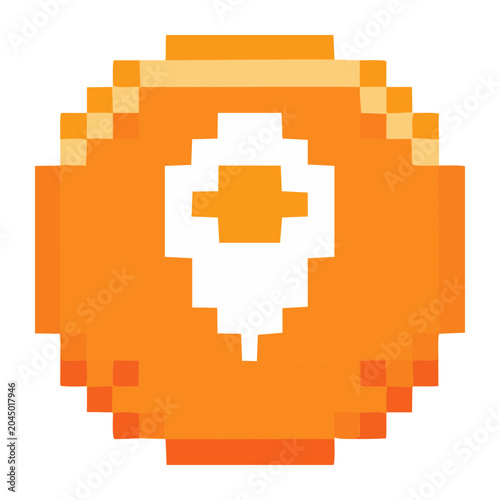 Pixel art orange circle icon