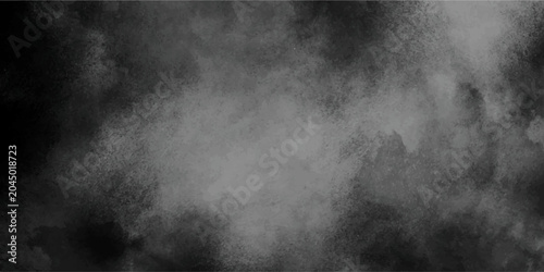 Quadro su tela Abstract black fog design with smoke texture overlays