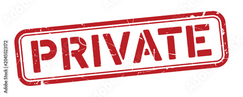 Obraz na płótnie Red private rubber stamp illustration, restricted access and confidential information symbol for secure documents and discretion notices