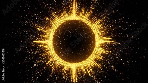 Glowing orbs burst forth with radiant energy, displaying intricate patterns of light and texture. This mesmerizing display captures the essence of cosmic beauty through generative AI art.