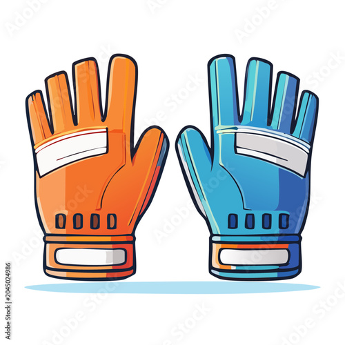 Pair of Orange and Blue Goalkeeper Gloves