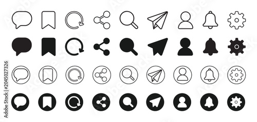 Obraz na płótnie Essential web interface icon collection