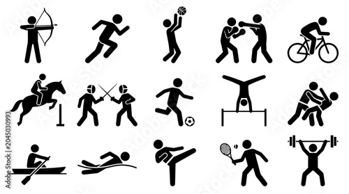 Set of various sports activity icons
