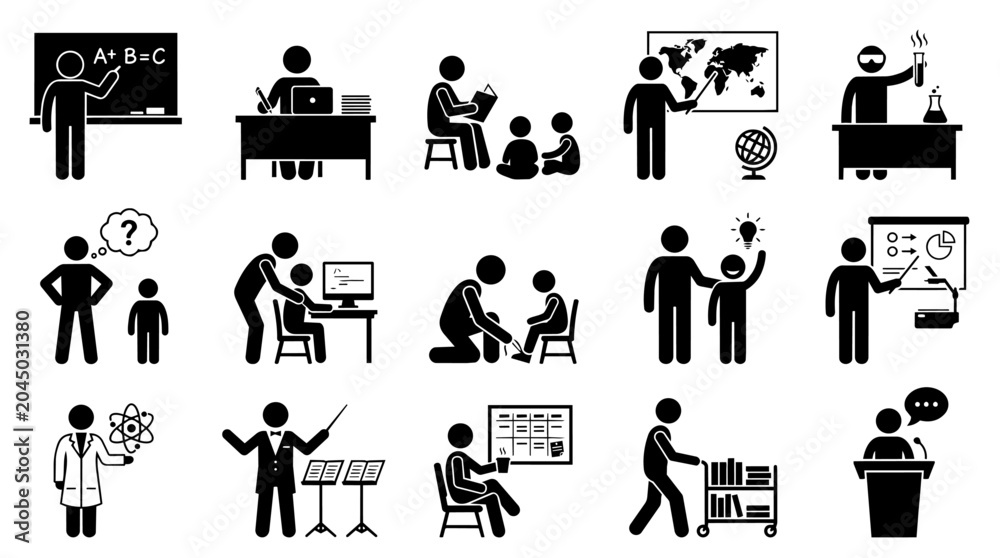 Fototapeta premium Collection of Education, Learning, and Teaching Icons