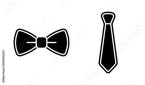 Photos Bow tie and necktie vector icon set elegant formal fashion accessories