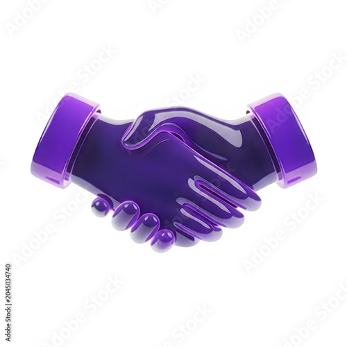 Two hands shaking in purple gradient