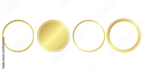 Bild auf Leinwand Gold circle frame isolated on transparent background